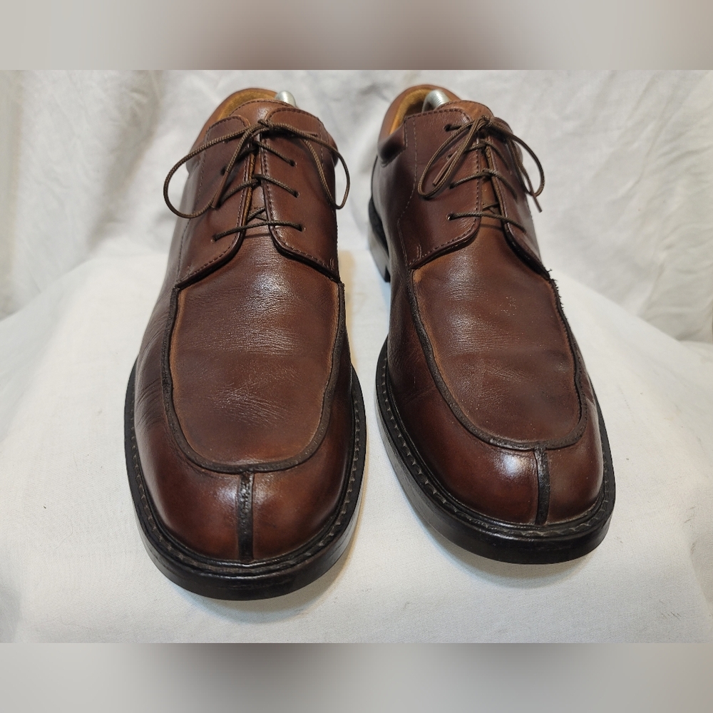 Johnston & Murphy Solid Brown Split Moc Toe Lace … - image 3